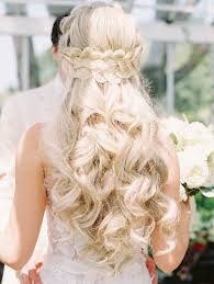 For a quick wedding hair and makeup look, fashion your mane into this 'do and team with a sweep of red lipstick. 37 Pretty Wedding Hairstyles For Brides With Long Hair Martha Stewart Weddings