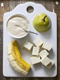 Banana Tofu Pear Baby Food Puree High Protein Baby Foode Recipe Baby Food Recipes Pureed Food Recipes Food