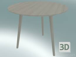 Oak furniture is one of the most versatile hardwoods there is. 3d Model Dining Table In Between Sk3 O90cm H 73cm White Oiled Oak 41872 3dlancer Net