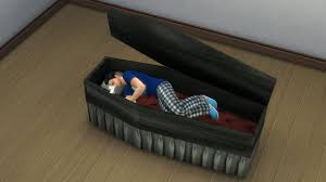Mod The Sims Open Coffin Bed For Vampires Or A Funeral House Bed Sims House