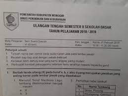 Latihan soal dan kunci jawaban bahasa jawa sd kelas 5. Soal Uts Ssd Kelas 6 Semester 2 Tahun Ajaran 2018 2019 Sekolah Dasar Islam
