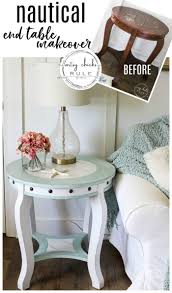 Nautical End Table Makeover And A New Sealer End Table Makeover Table Makeover Furniture Makeover