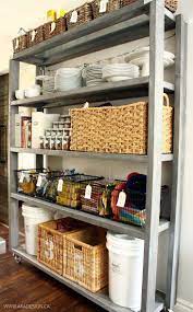 So go and build yourself a kitchen pantry. Rolling Kitchen Pantry Shelves Rustic Kitchen Design Kitchen Storage Shelves Small Kitchen Storage