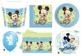 Baby Mickey Mouse 1st Birthday Party Tableware Decorations Boys Baby Shower Ebay
