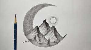 how to draw an easy night landscape easy and simple drawing easy sketc cizim fikirleri cizimler cizim
