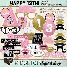 13th Birthday Photo Booth Props Free Printable Photo Booth Props Happy 13th Birthday Girl Printable Happy 16th Birthday Happy 12th Birthday Happy 10th Birthday