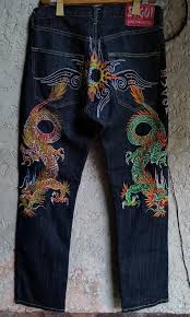 EVISU/SUGOI/RMC JAPANESE TATTOE JEANS BIG DOUBLE DRAGON, Men's Fashion,  Bottoms, Jeans on Carousell