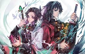 Characters tomioka giyuu always liked to look at the sky in his free time. Anime Demon Slayer Kimetsu No Yaiba Giyuu Tomioka Shinobu Kochou Wallpaper Giyu And Shinobu Anime Demon Demon Slayer Wallpaper