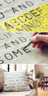 Diy Stencil Text On Fabric Stencil Diy Stenciled Pillows Diy Pillows