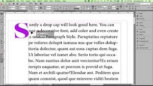 While they may look elaborate, these text effects don't take long to put together using adobe indesign. Create A Hanging Capital With Indesign Cc Youtube