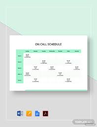 It also helps you see how much time you have available. On Call Schedule Template 4 Free Excel Pdf Documents Download Free Premium Templates