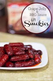 Grape Jelly And Bbq Sauce Little Smokies Recipe Jalepeno Recipes Keilbasa Recipes Recipes