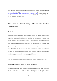 My brother repaired the motorcycle yesterday. Pdf A Storm In A Tea Cup Making A Difference In Two Sure Start Children S Centres