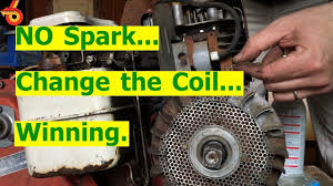 The ignition coil is bolted to the top of the engine beside the fl. Kohler K161t Coil