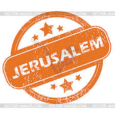 Hebrew university of jerusalem logo (huji). Jerusalem Round Stamp Vector Clip Art