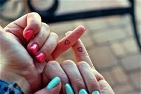 Heart & cross pinky finger temporary tattoo sticker (set of 4). Match Heart On Pinky Finger Tattoo Fmag Com