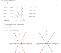 Definition and construction of the hyperbola. Solved An Equation Of A Hyperbola Is Given X2 4 Y2 16 Chegg Com