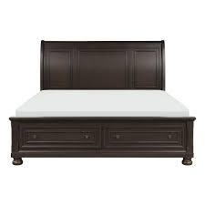 This queen upholstered bed with storage is everything you ever wanted in bedroom furnishings. 1718gy 1 Queen Platform Bed With Footboard Storage