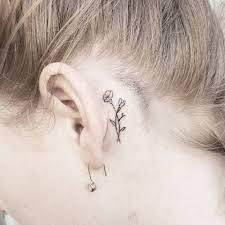 60 Gorgeous Behind Of The Ear Tattoos That Are So Rare And Cute Behind Ear Tattoos Flower Tattoo Ear Behind The Ear Tattoos