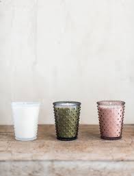 Hobnail Glass Scented Candle