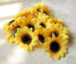 Aliexpress Com Buy 120pcs Lot 7cm Dia Sunflower Flower Head Hair Accessory Corsage Artificial Flower Silk Sunflower Head Artificial Flowers Sunflower Flower