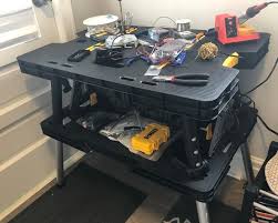 Keter Folding Work Table With Two Adjustable Clamps 1 000 Lb Capacity Model 17182239 In 2020 Keter Folding Work Table Work Table Adjustable Clamp