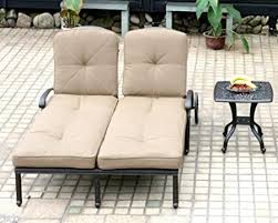 But, add a chaise sofa to your living room as a centerpiece, and you gain the versatility to comfortably relax while enjoying the company of your family and friends. Amazon Com Double Chaise Lounge Outdoor And End Table Cast Aluminum Patio Furniture Elisabeth Desert Bronze Patio Lawn Garden