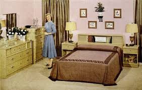 A Fairly Spacious Wood Furniture Filled Pink Bedroom From 1954 Vintage Bedroom Bed Home Decor 1950s Retro Bedrooms Bedroom Vintage Retro Home