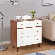 Don't settle for less when it comes to furniture shopping. 3 Drawer Dresser White Walnut Bedside Table Tall Wood Cabinet For Clothes Cosmetic Bedroom Storage Chest Organizer Drawer Unit Walmart Com Walmart Com