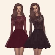 Vintageysims Sims 4 Dresses Dresses Short Lace Dress