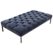 Got our brand new out of the box ikea furniture! Modern Deeply Tufted Grey Velvet Ottoman Bench Coffee Table With Chrome Base At 1stdibs