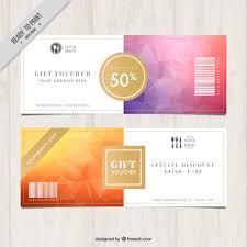 Download Discount Coupons In Polygonal Style For Free Voucher Design Coupon Design Gift Voucher Design
