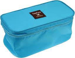 Amazon.com : FakeFace Protable Waterproof Oxford Bra Organizer Cosmetic  Toiletry Makeup Bags Case Travel Kit Grooming Organizer with Handle (Blue)  : Beauty & Personal Care