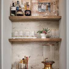 Rustic white brick kitchen backsplash. Rustic White Brick Wet Bar Backsplash Design Ideas
