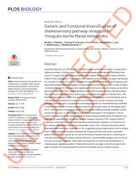 PDF) Genetic and functional diversification of chemosensory pathway  receptors in mosquito-borne filarial nematodes