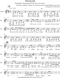 Because of the nature of the instrument, violinists will see some additional markings on violin sheet music that are specific to the instrument. Firework Katy Perry Easy Violin Sheet Music Arrangement Sophie Sauveterre