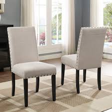 Roundhill Furniture Biony Nailhead Trim Upholstered Dining Chair Set Of 2 Dining Chairs Fabric Dining Chairs Upholstered Dining Chairs