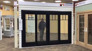 These doors work well in rooms with limited space, with panels that glide from side to side, allowing you to be more flexible with your home's interior layout. Andersen Windows Frenchwood 4 Panel Gliding Patio Door Youtube