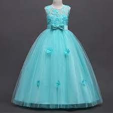 Ibtom Castle Girl Kids Lace Tulle Wedding Party Dress Princess Gowns Green 6 7 Years Amazon Co Uk Clothi Teenage Girls Dresses Kids Dress Girl Princess Dress