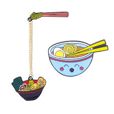 Cartoon Ramen Noodle Brooch Set 2pcs Dog Dog Japanese cartoon noodles enamel pin with ghost club ramen anime brooches denim shirt lapel pins badge jewelry. usd