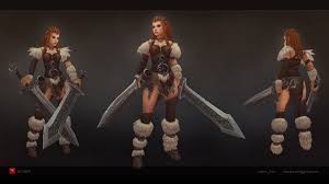 Barbarian Girl Volodya Lyubchuk Character Modeling 3d Model Character Female Character Design