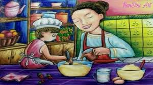 Aneka mewarnai gambar hari ibu. Cara Menggambar Tema Memasak Bersama Ibu Youtube