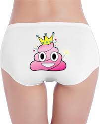 Amazon.com: Poop Emoji Princess Fashion Women's Comfort Underpants Panties  White : 服裝，鞋子和珠寶