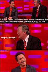 Tony Stark Iron Man Nick Fury Has A Plan Lyrics Stephen Fry Discusses Baby Names For Robert Downey Jr S Upcoming Daughter And Robert Looks Like Oh Yeah I Could Tot Robert Downey Jr Marvel Funny Downey