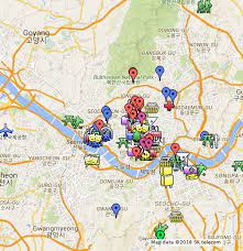 Enter a radius and address to draw a circle on a map. Seoul South Korea Google My Maps