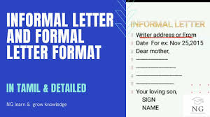 Block style and administrative management style (ams). Informal Letter And Formal Letter Format Cbse Model Easy To Understand In Tamil Youtube