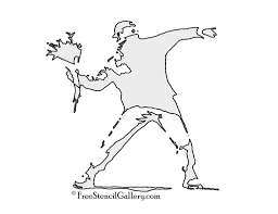 Graffiti creator oder selbst zeichnen. Banksy Flower Thrower Stencil Free Stencil Gallery Stencil Graffiti Stencil Street Art Street Art Banksy