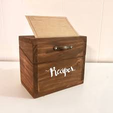 Custom Recipe Box Wedding Recipe Card Box Personalized Etsy Recipe Card Boxes Custom Recipe Box Handmade Recipe Cards