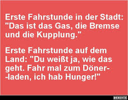 Erste Fahrstunde In Der Stadt Lustige Bilder Spruche Witze Echt Lustig Fahrstunde Witzige Spruche Lustige Spruche