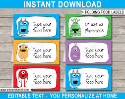 1st Birthday Birthday Nutrition Facts Label Template Monster Party Food Labels Template Party Food Label Template Monster Food Monster Party Food